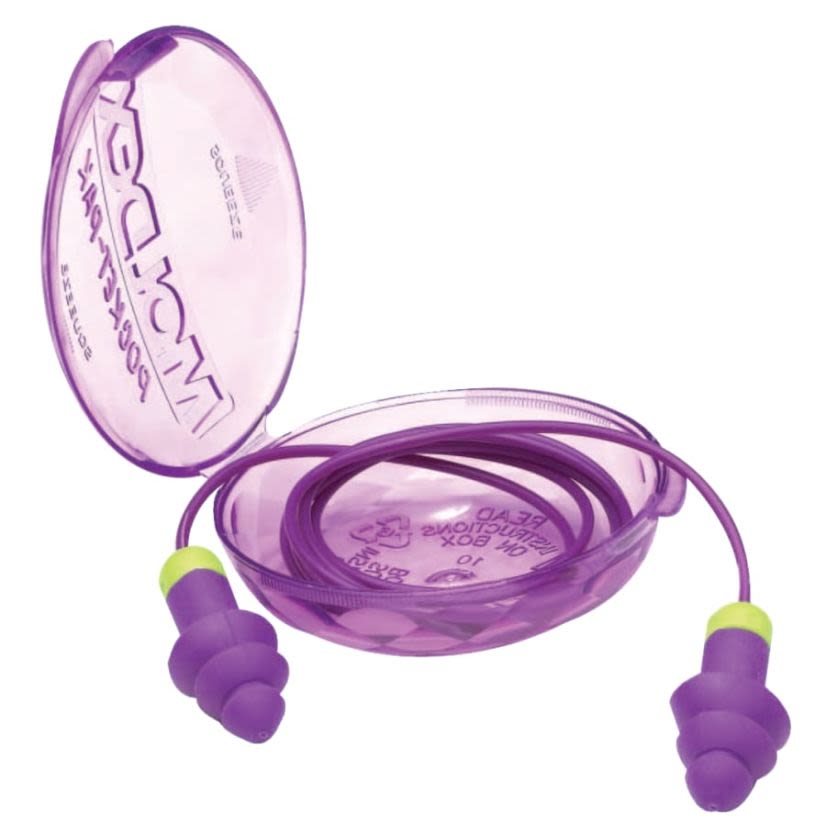 Moldex 6405 Rockets Multi-Use Earplugs, 27 dB Noise Reduction, Flange Shape, ANSI S3.19-1974, Reusable, Corded Design